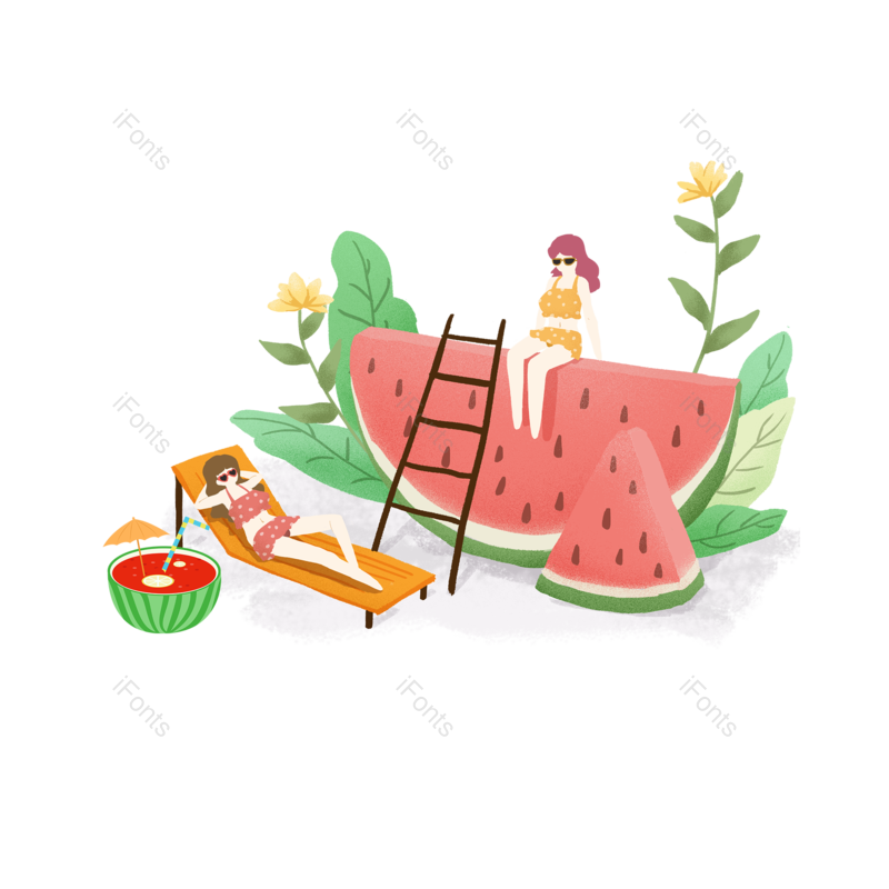 西瓜图片,夏至元素,夏天PNG,水果免抠素材